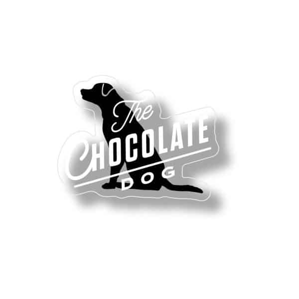 The Chocolate Dog Logo Clear Sticker
