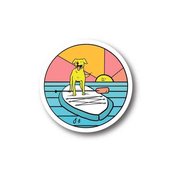 Paddleboarding Pooch Sticker